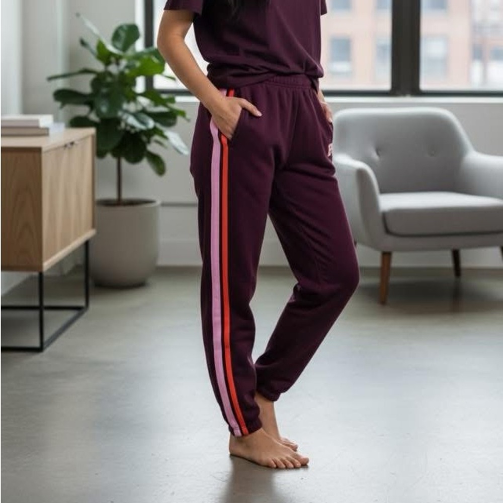 Victoria’s Secret Purple Joggers with Pink Stripes